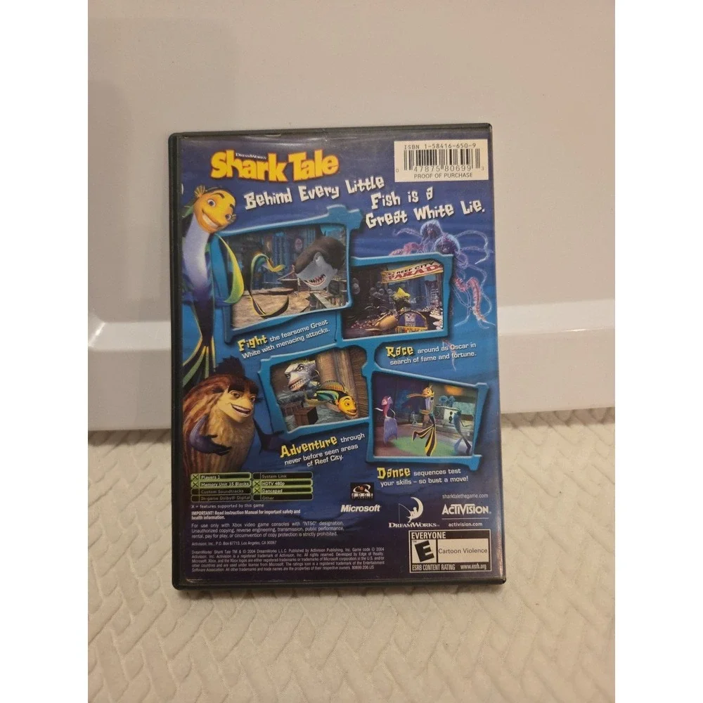 Shark‎ Tale Tail Dreamworks Xbox Tested Game and Case